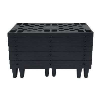 Paquet de 8 palettes légères en plastique 19,7 x 11,8 po avec grille respirante pour entrepôt