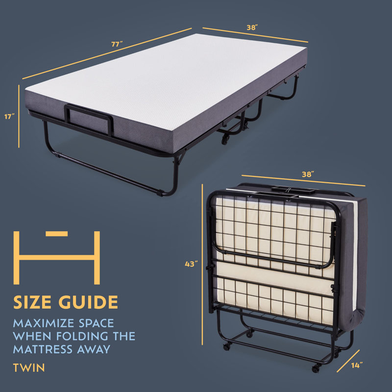 Matelas et cadre de lit moelleux en mousse viscoélastique 5 "Alwyn Home Saumur, Simple