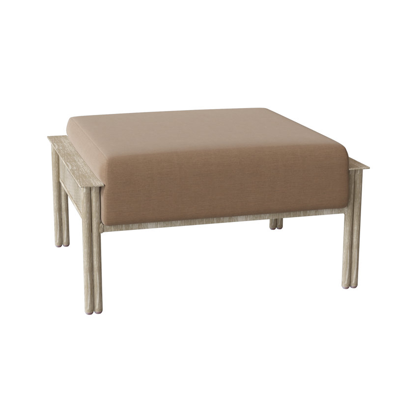 Jax Outdoor Ottoman, Weathered White, Brisa Lasso Distressed