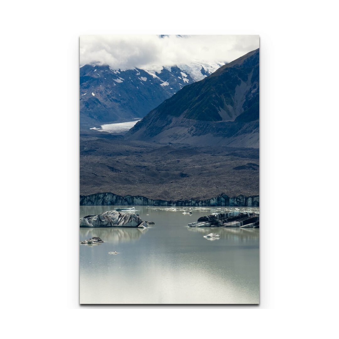 Leinwandbild Gletschersee mit schwimmenden Eisbergen – Neuseeland