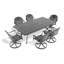 All-Weather Cast Aluminum Dining Set, Include Swivel Chairs And Rectangular Table With Black Frame-608864057