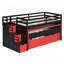 Lit mezzanine avec bureau coulissant, lit gigogne et marches de rangement-1984121006-1984121007