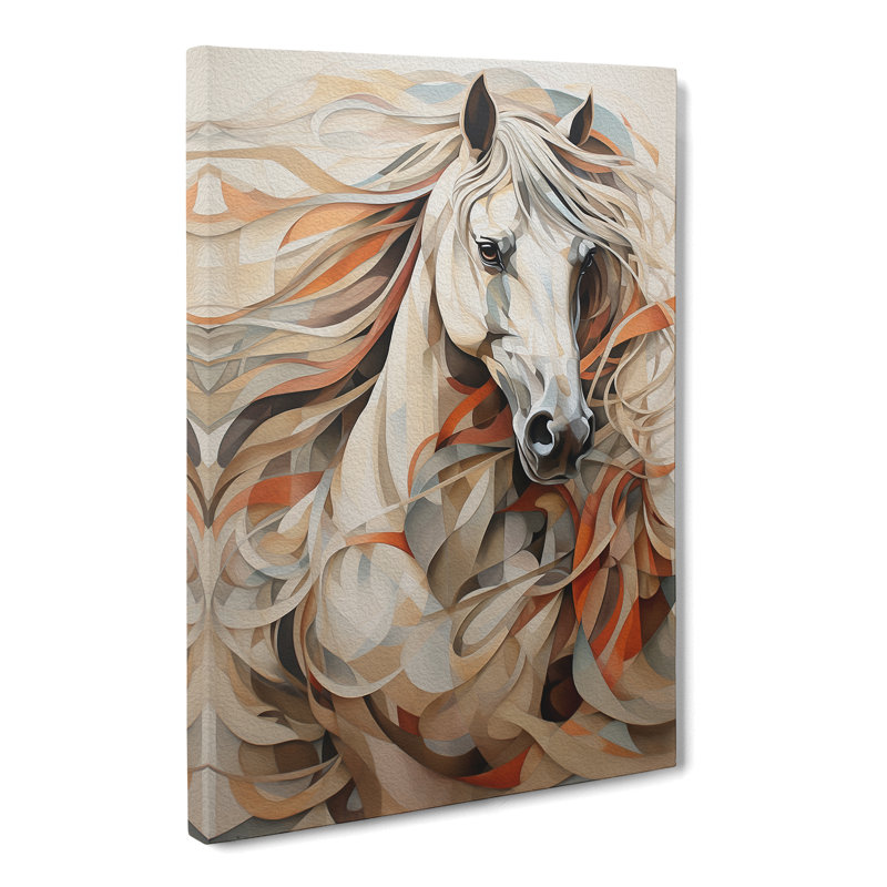 Horse Hard Edge Painting Art - Wrapped Canvas, 60cm H x 40cm W x 3cm D