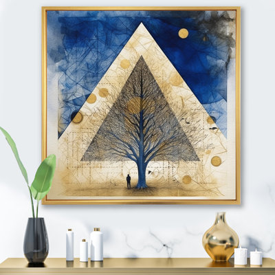 «Abstract Landscape Of Mountains Moon and Tree II», reproduction d'art sur toile