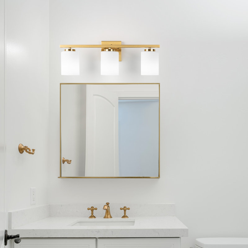 Éclairage pour meuble-lavabo à intensité variable Ellysen, 3, Or brossé