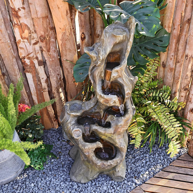 Handcrafted Outdoor Floor Fountain with Lights
