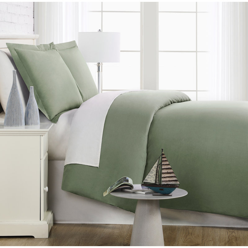 Southshore Fine Linens Southshore Basics Duvet Cover Set in Dark Green, Double-Brushed Microfiber Bedding with Hidden Zipper Closure and Corner Ties, 2 Pillow Shams, Full/Queen