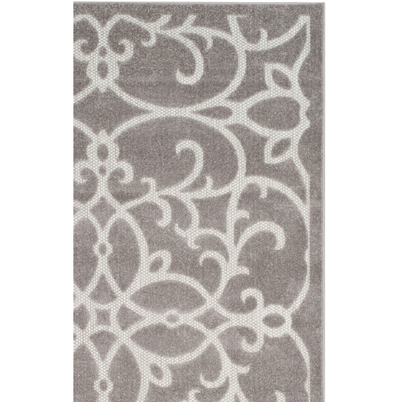 Tapis d'intérieur / extérieur gris / gris clair Bryan, Rectangle 4 pi x 6 pi