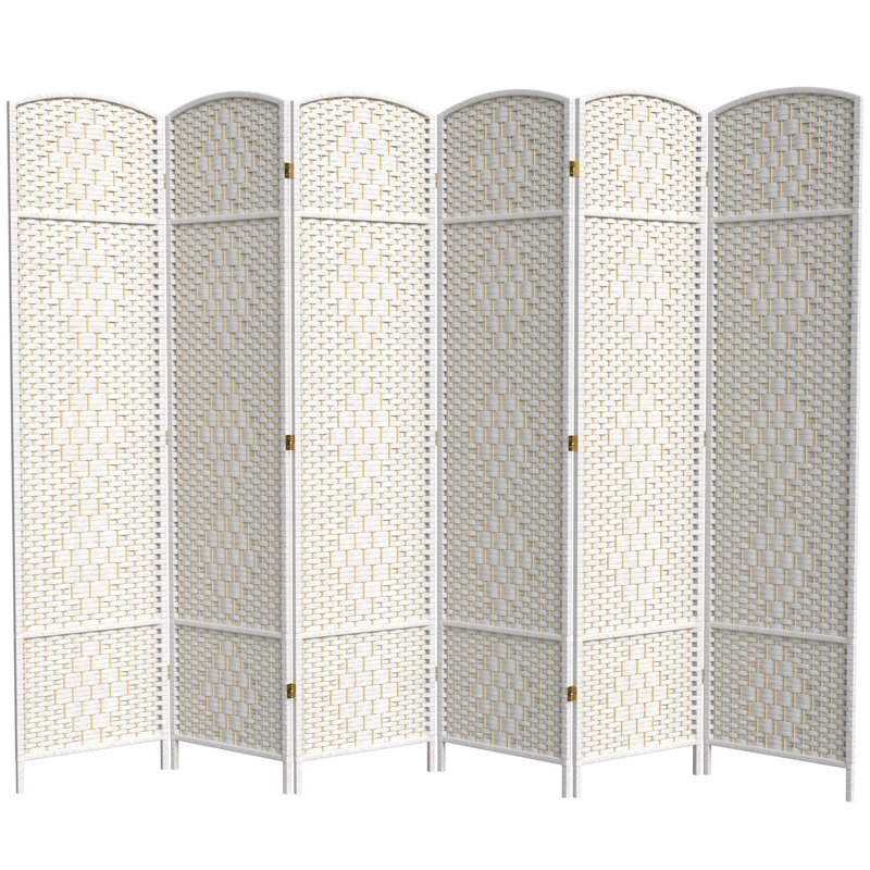 Cloison pliante en fibres tissées hautes H 82,75 po Ardian, 6 panneaux, Blanc