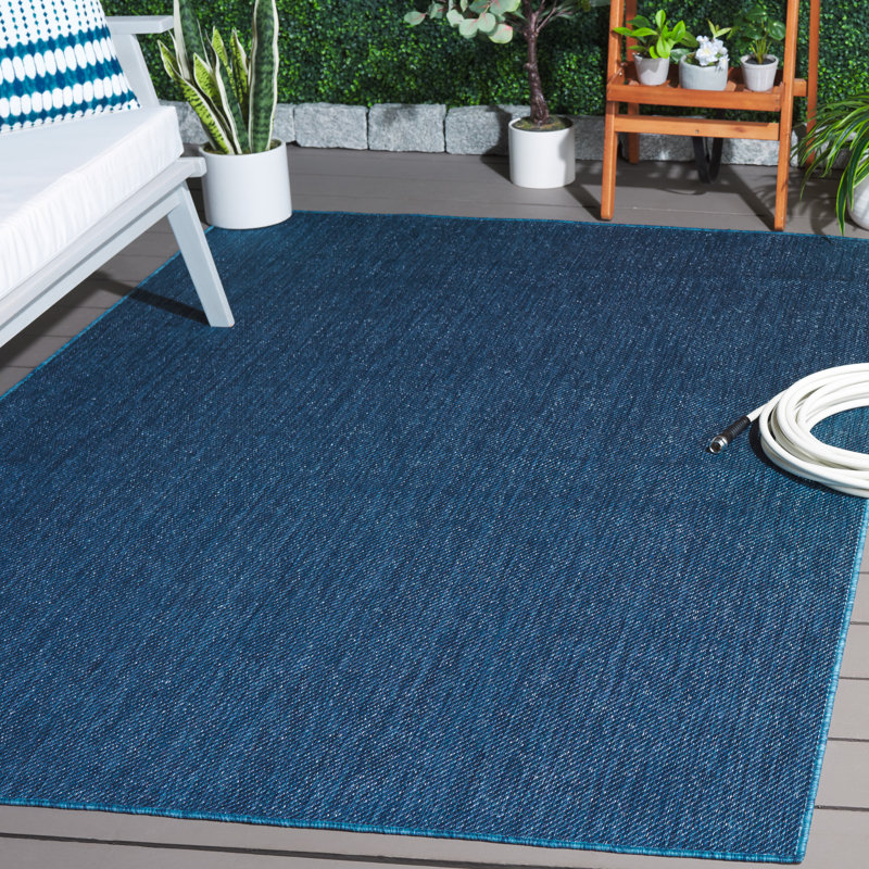 Emestina Performance Performance Solid Color Indoor/Outdoor Area Rug, Rectangle 4' x 6'