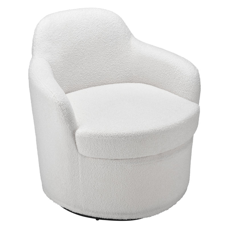 Fauteuil demi-tonneau pivotant rembourré avec base solide et fauteuil d'appoint moderne