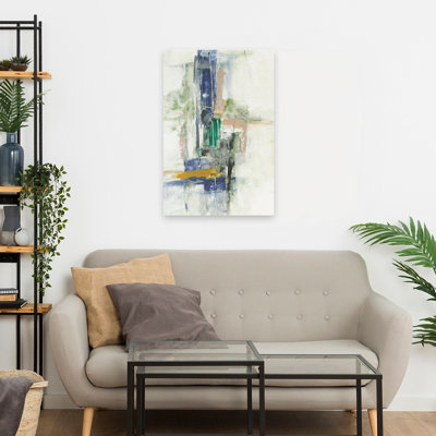 «Peaceful Essence II», art abstrait moderne, technique mixte, géométrique