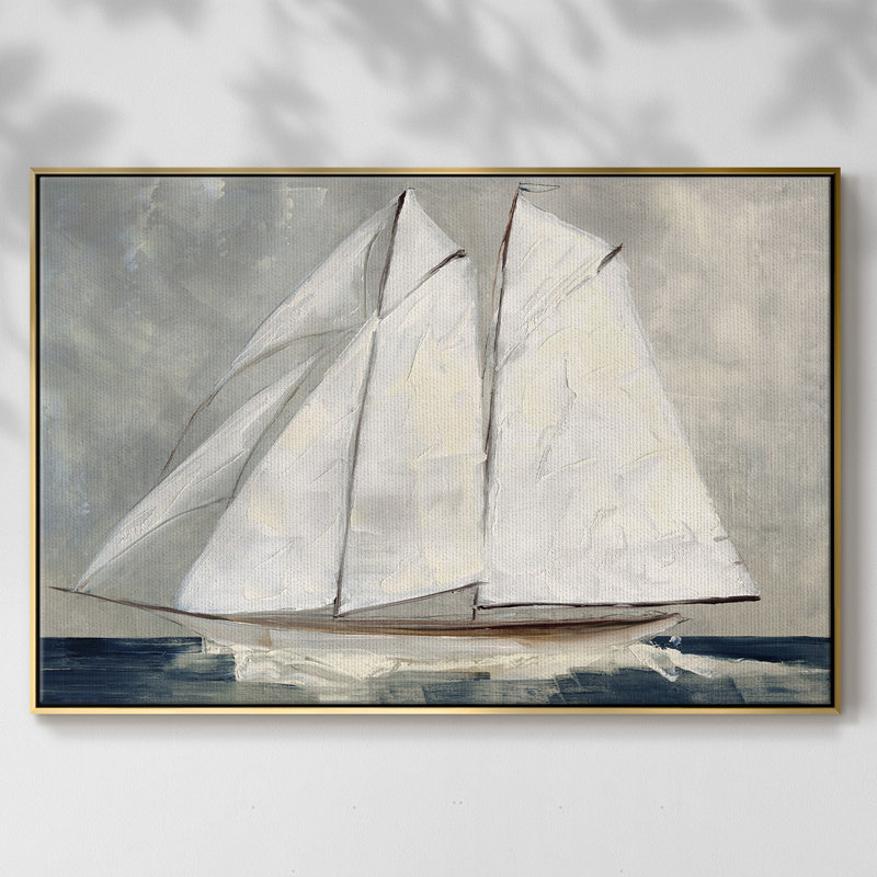 «Réglage de voile», reproduction sur toile, Or, H 25 po x l 37 po x P 2 po