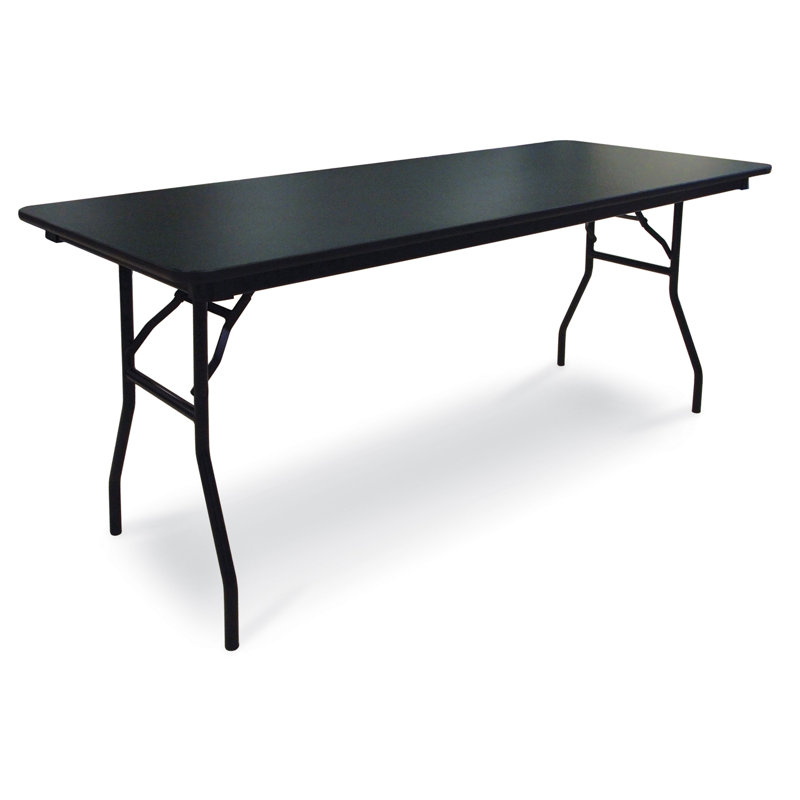 Table pliante rectangulaire 72'', Stratifié noir, H 30 po x l 30 po x P 96 po