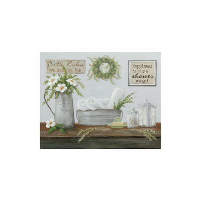 Bathroom Counter Still Life Motivational Phrases Theme, Unframed Wall Art, 16 X 20