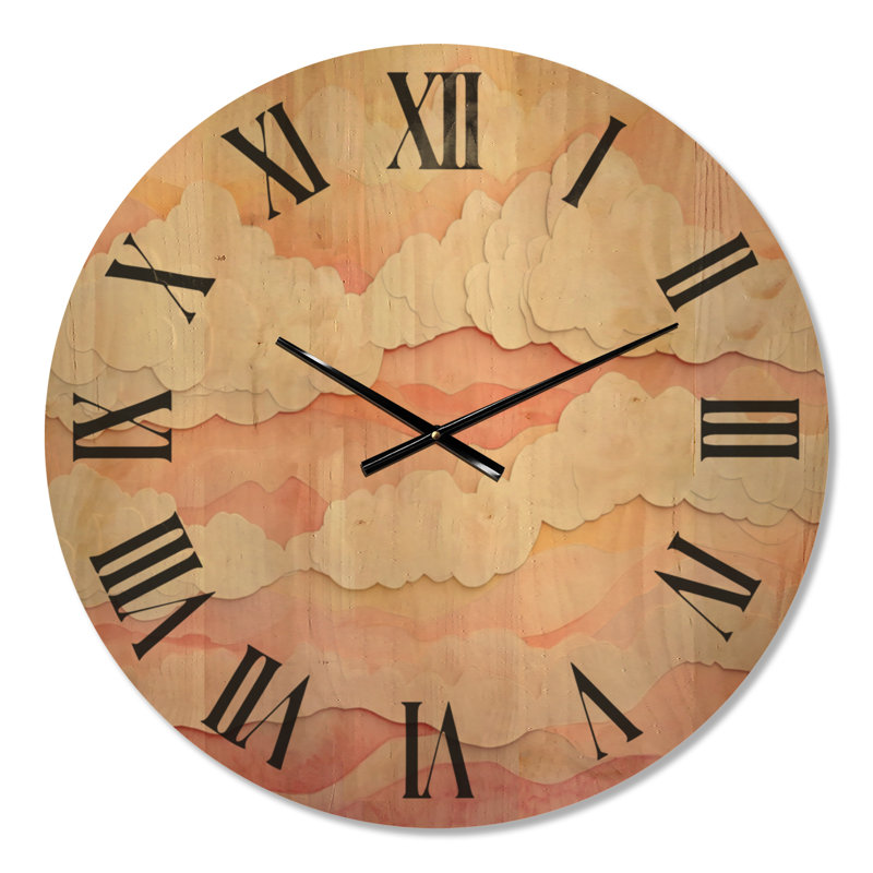 Horloge murale surdimensionnée en bois Sky, Medium