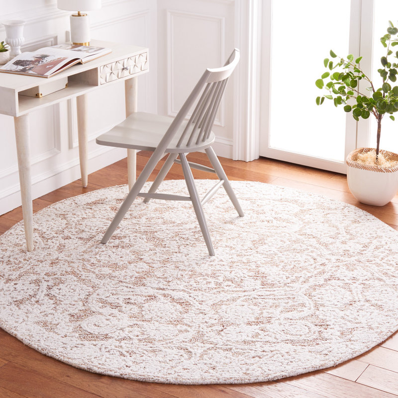 Metro Hand Tufted Performance Floral Rug, Round 6'