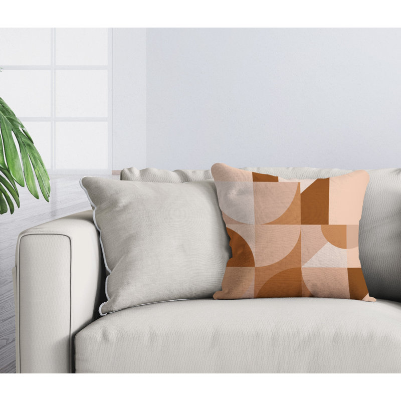 Housse et insert de coussin carré Den, H 15 po x l 15 po, rouille