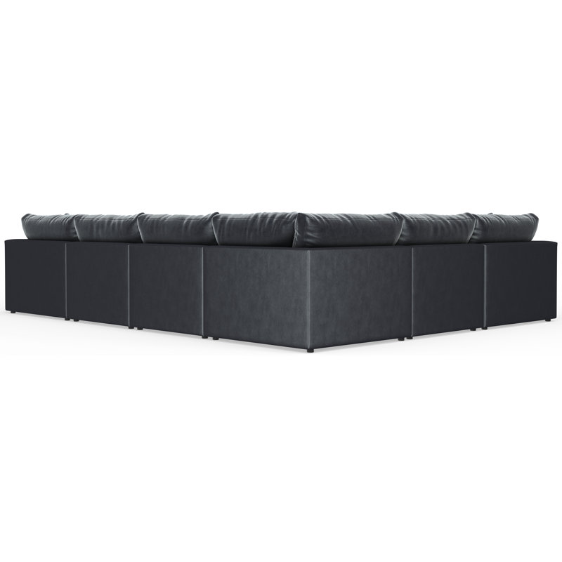 Canapé modulaire 6 pièces Nyrie, Bleu / polyester gris