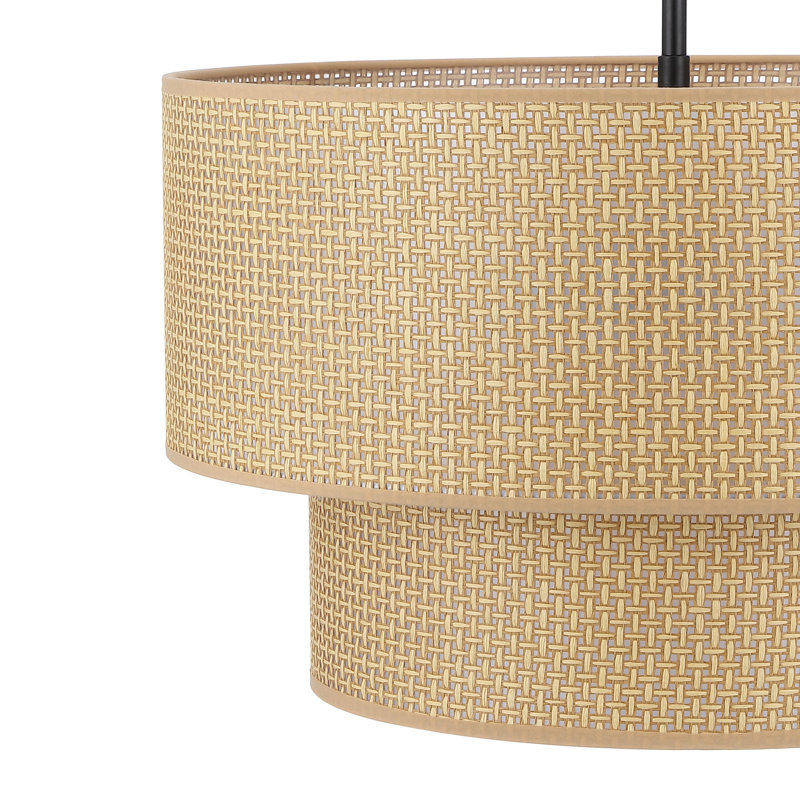 Rabeeah 4-Light Dimmable Drum Chandelier, 12.3" H x 20" W x 20" D, Natural
