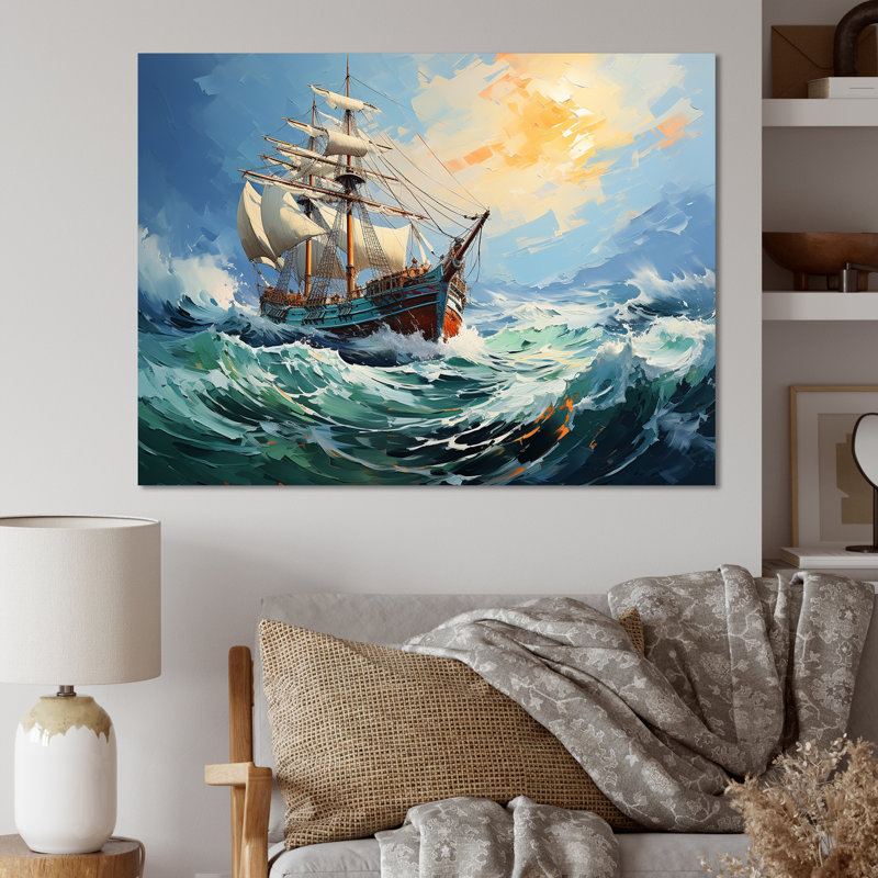 The Pirate Boat Odyssey's Voyage III - Classics, art mural, Toile tendue, H 34 po x l 44 po x P 1,5 po