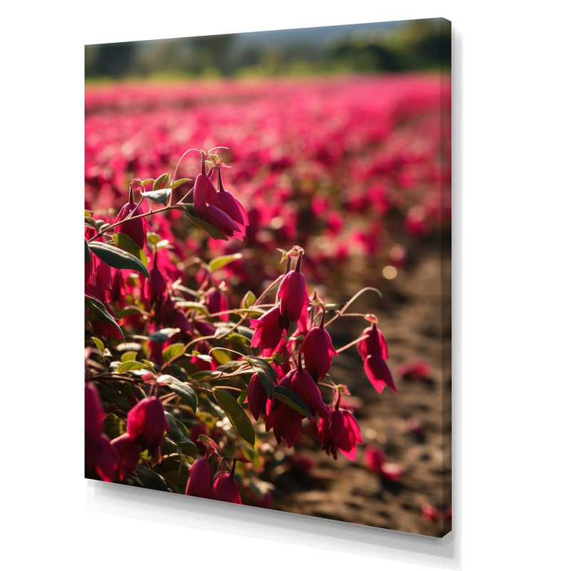 Fuchsia abstraction rose sur toile, H 32 po x l 16 po x P 1 po, Toile tendue