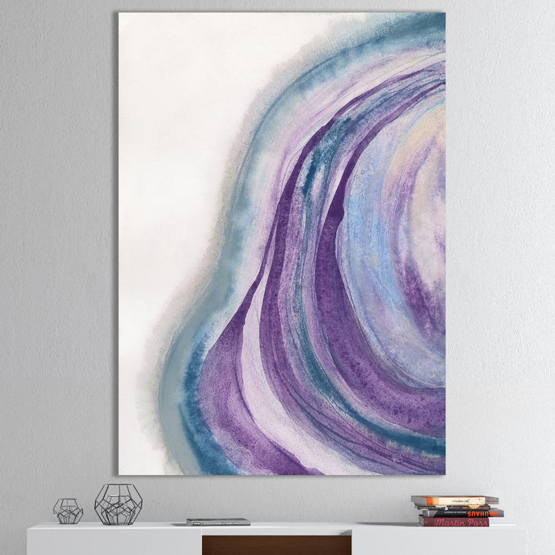 Peinture abstraite à l'aquarelle sur toile - Geode II, H 32 po x l 24 po x P 1 po