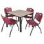 Plateau de table Kee Square, 4 chaises empilables-1077686480-1077686484-1077686504