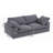 Oversized Chenille Sofas, Plush Grey 3-seater, Modern Living Room