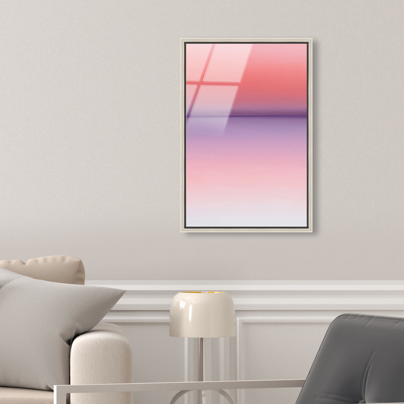 Peach Coastline II Print by Oliver Gal, 55"H x 37"W, Silver Floater Frame