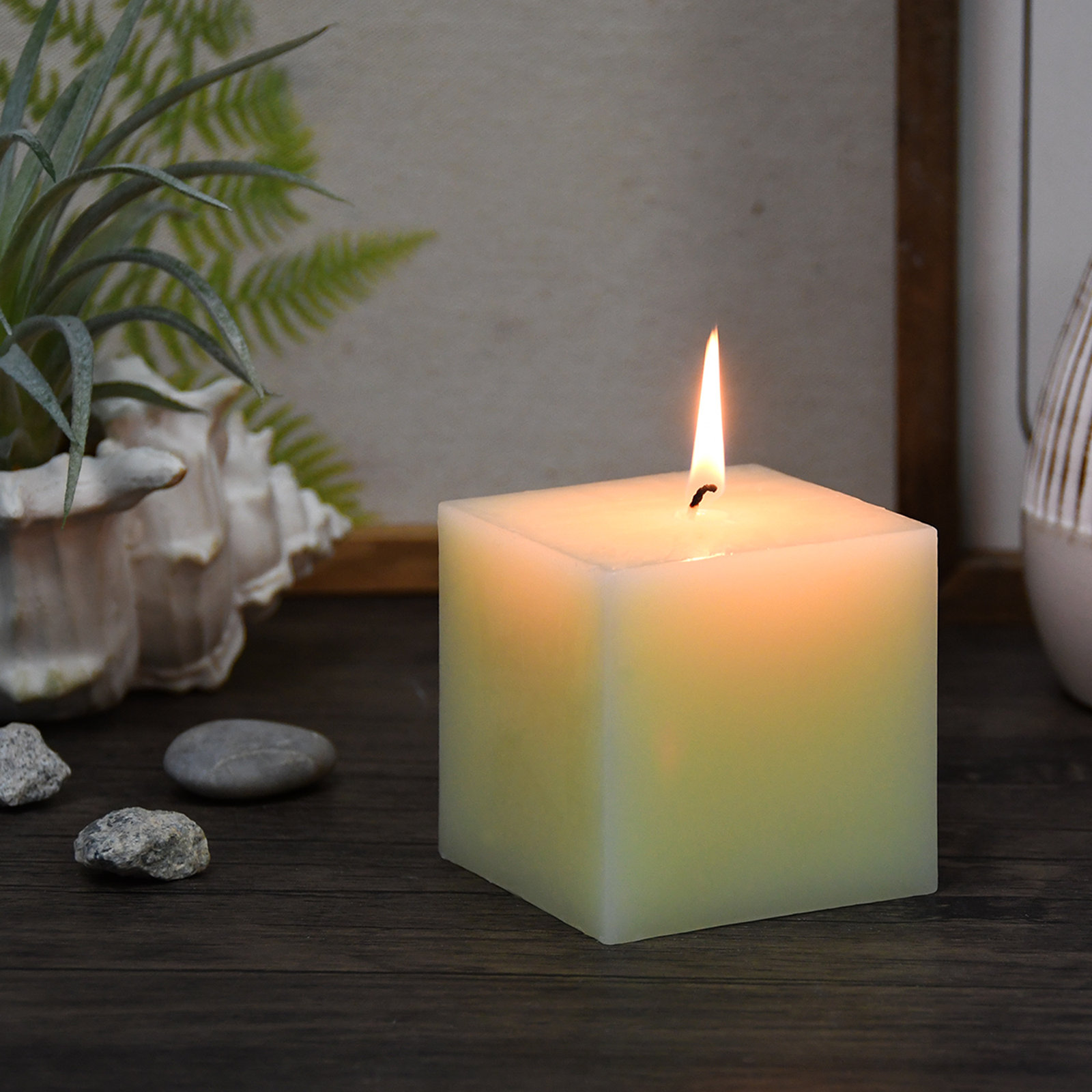 Pillar Candle, 3" H x 3" W x 3" D, Ivory, Set of 12