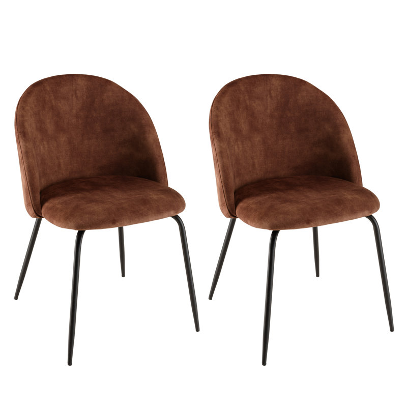 Luanna 47cm H Velvet Upholstered Side Chair, Brown
