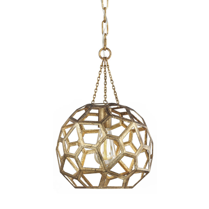 Aguilar 1 - Light Single Pendant, Antique Gild, 16.25" H x 11" W x 11" D