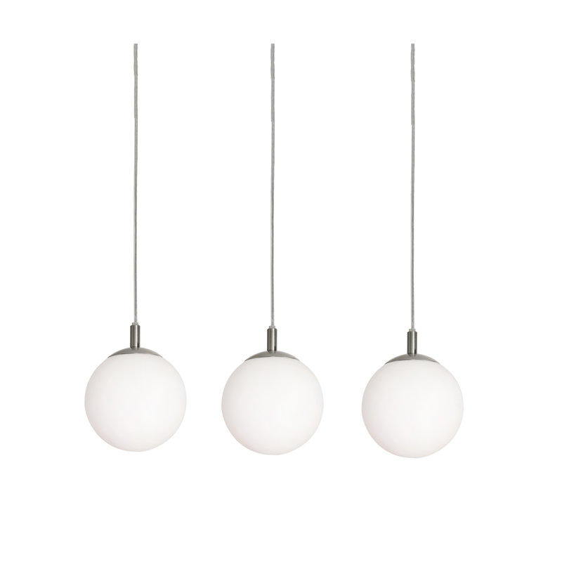 Triple luminaire suspendu Altia, Nickel satiné