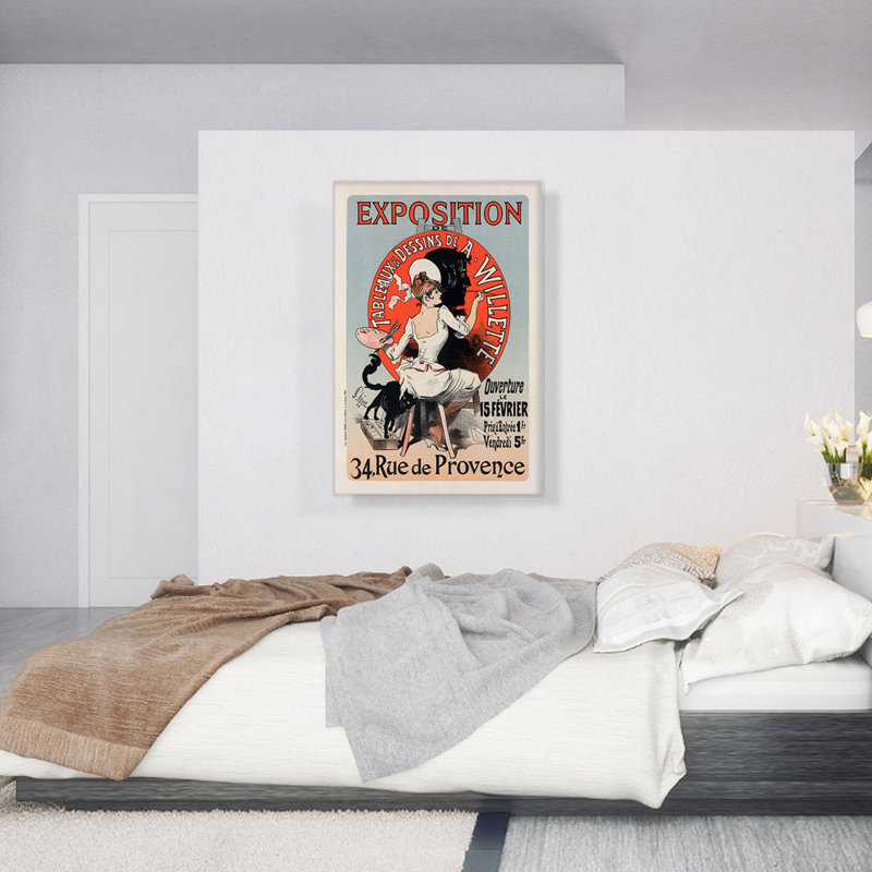 Exposition de peintures et de dessins de Jules Cheret - Reproduction de publicité sur toile tendue