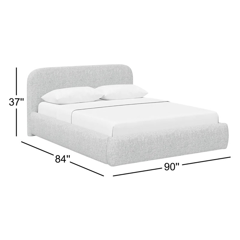 Daphne 37" Platform Bed, Gray, King