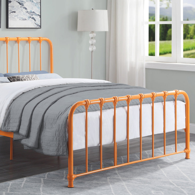 Lueras Metal Spindle Bed, Full, Orange
