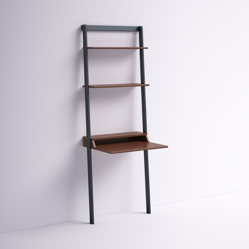 Bureau en bois massif Addison, Brun / gris anthracite