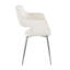 Chaise de salle à manger / d'appoint contemporaine en métal chromé et similicuir blanc - ensemble de 2-367720121-367720124