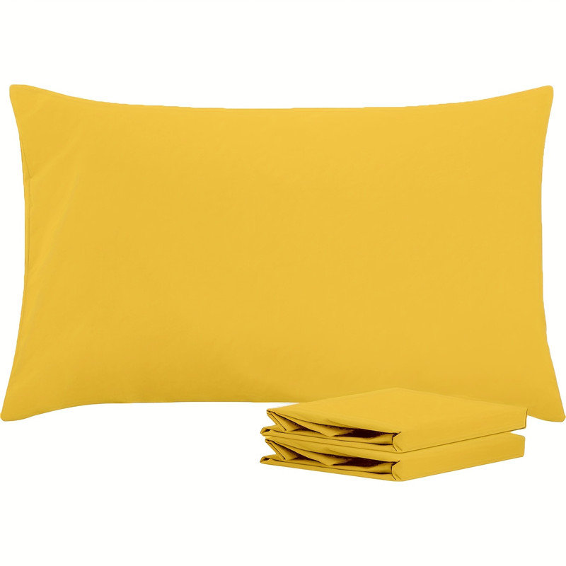 Taies d'oreiller en microfibre brossée Easy Care, Taie d'oreiller très grande, Yellow