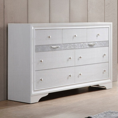 Commode 7 tiroirs Naima, finition blanche