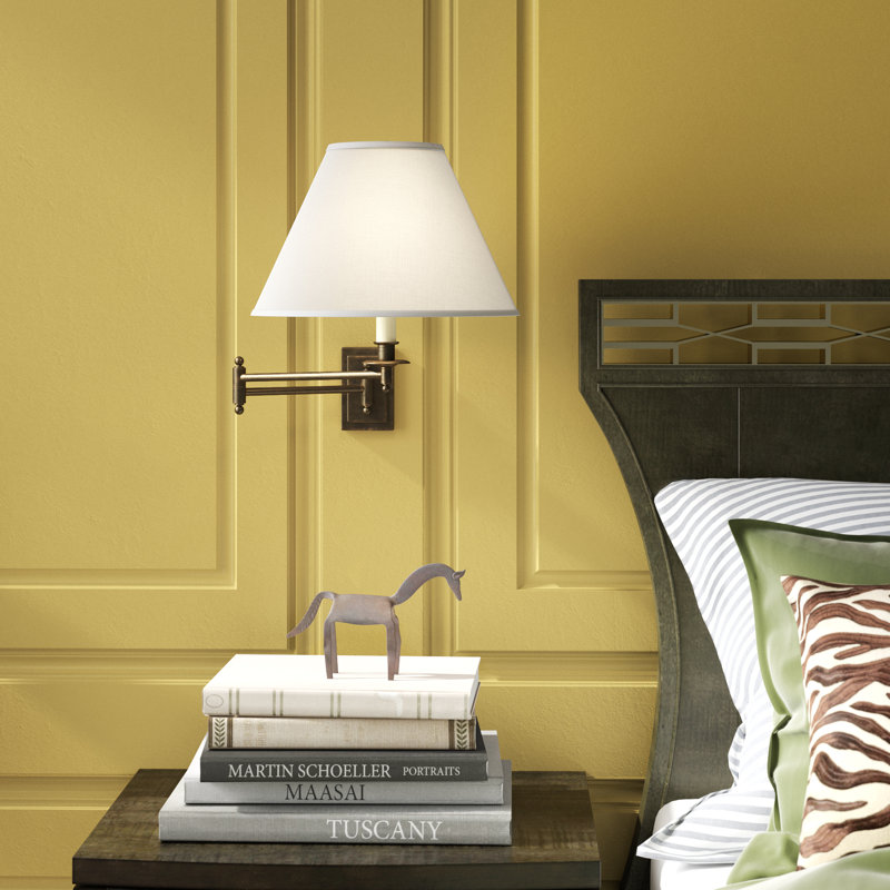 Kinetic 1 - Light Swing Arm, Oyster Linen, Deep Patina Bronze