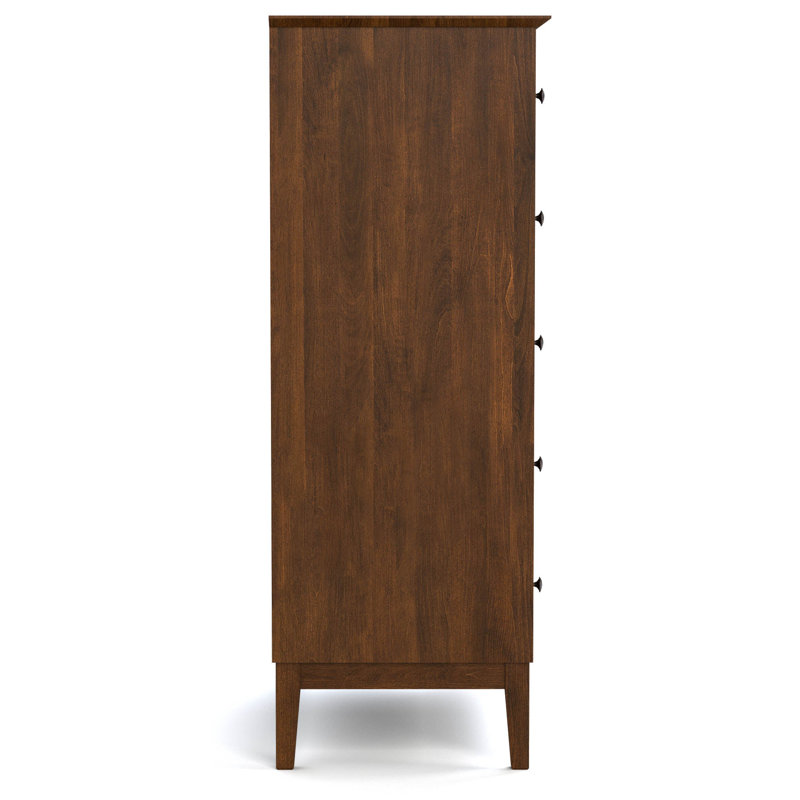Origins 5 - Drawer Solid Wood Dresser, Bronze