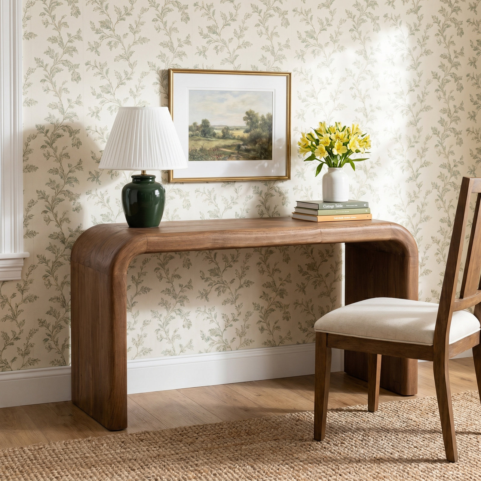 Alaina 55" Writing Desk, Brown