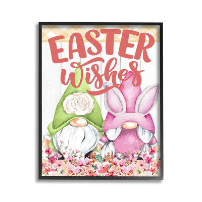 " Easter Wishes Gnomes Single Picture Frame " by Kim Allen