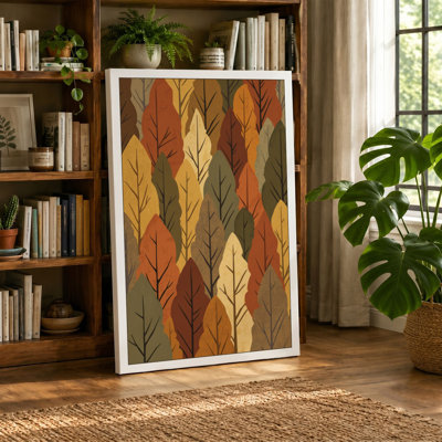 Autumn Leaf Pattern Botanical - Wrapped Canvas