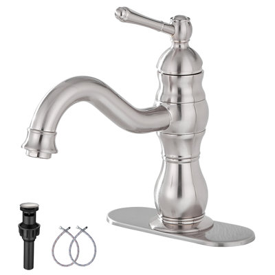 Single-Hole Single-handle Bathroom Faucet with Drain Assembly