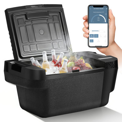 Portable Car Refrigerator & Freezer – 35L Electric Cooler for Tesla Model Y & Other Vehicles | Fast Cooling, App Control, Quiet 28dB