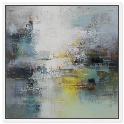 Décoration murale abstraite Faded Luminescence II par Art Remedy, cadre blanc, 20 x 20