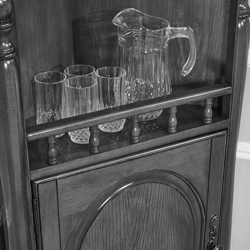 Armoire de coin multifonctionnelle en bois massif, Brun noisette